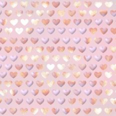 Blush and Gold Foiled 3D Inflated Tiny Puffy Hearts Background Patte
