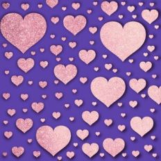 Embossed Purple with Pink Glitter Hearts Background Pattern