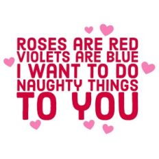 Roses Are Red Violets Are Blue I Want To Do Naughty Things To You