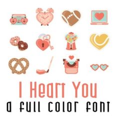 I heart You Full Color Font
