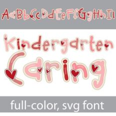 Kindergarten Caring Color Font