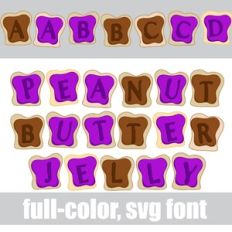 Peanut Butter Jelly Color Font