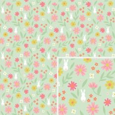 Bunny Spring Floral Pattern