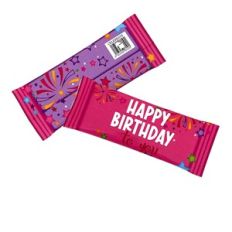 Birthday Stars and Confetti Candy Bar Wrapper Size 1 Pink