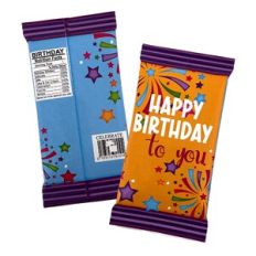 Birthday Stars and Confetti Candy Bar Wrapper Size 2 Yellow