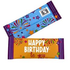 Birthday Stars and Confetti Candy Bar Wrapper Size 1 Yellow