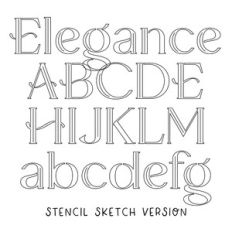 BFC Elegance Stencil Sketch Decorative Modern Serif Font
