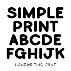 BFC Simple Print Bold Wide Handwriting Title Goodnotes Font
