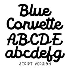 BFC Blue Corvette Script Thick Monoline Retro Script Font