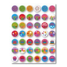 Round Birthday Stickers
