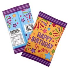 Birthday Stars and Confetti Chip Bag Yellow