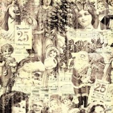 Victorian Collage Pattern Background