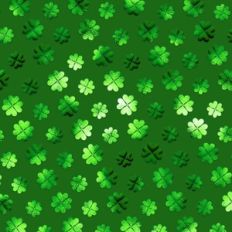Green Foiled 3D Puffy Inflated Tiny Four Leaf Clover Background Patter