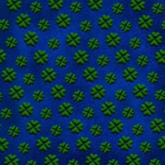 Blue Glitter 3D Inflated Tiny Four Leaf Clover Background Pattern