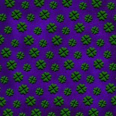 Purple Glitter 3D Inflated Tiny Four Leaf Clover Background Pattern