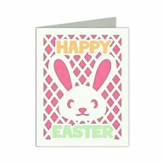 striped face bunny card