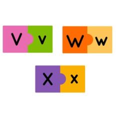 Alphabet Puzzle Game Activity - V-X