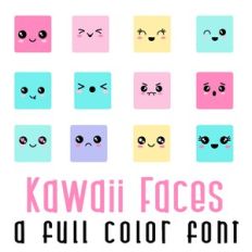 Kawaii Faces Full Color Font