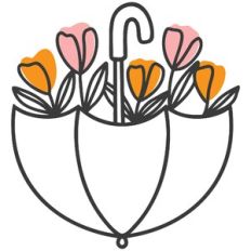 Umbrella with Tulips