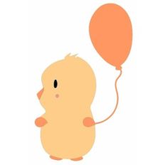 Happy  Chick with a balloon
