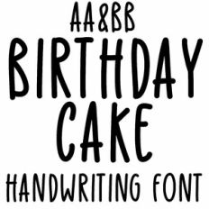 Birthday cake handwriting font