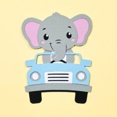 Elephant On A Safari Vehicle for Cardstock