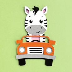 Zebra On A Safari Vehicle for Cardstock