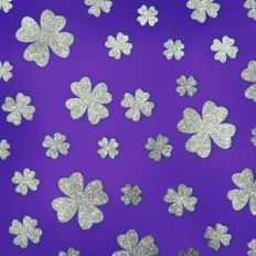 Embossed Purple with Silver Glitter Shamrocks Background Pattern