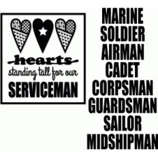 hearts for serviceman placard vinyl
