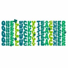 One Lucky Teacher Retro Wavy Quote