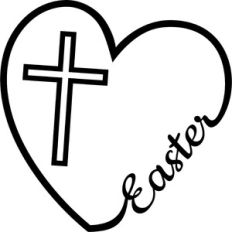 easter cross heart