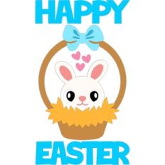 happy easter bunny in the basket