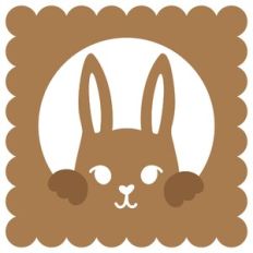 Bunny Peeking in Scallop Frame
