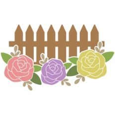 Blooming Flowers and Picket Fence