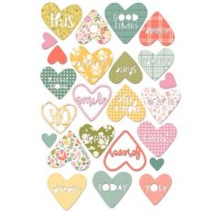 Heart words and patterns sticker sheet