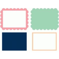 set of 4 scallop rectangle mats and frames
