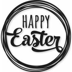 Happy Easter Scribbled circle