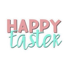 Happy Easter Word Art Title Phrase