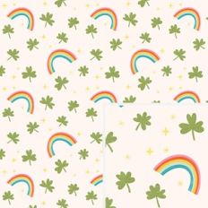 Rainbow Shamrock Sparkle Pattern