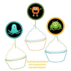 Little Monster Party Cupcake Toppers