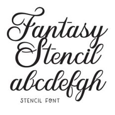 BFC Fantasy Stencil Fancy Calligraphy Script Font