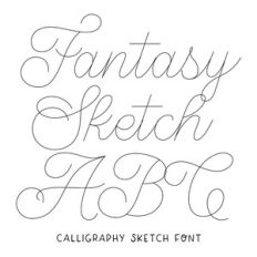 BFC Fantasy Sketch Beautiful Calligraphy Script Wedding Sketch Font
