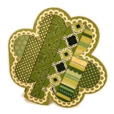 Card Shamrock Patchwork Stripes