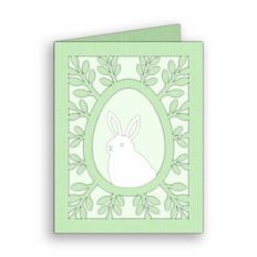 easter egg on leaves card