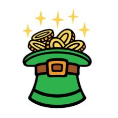 St Patricks Day hat with gold