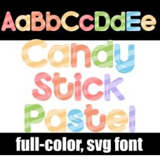 Candy Stick Pastel Color Font