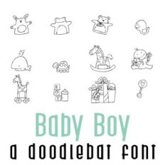 Baby Boy Doodlebat Font
