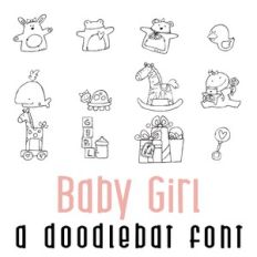 Baby Girl Doodlebat Font