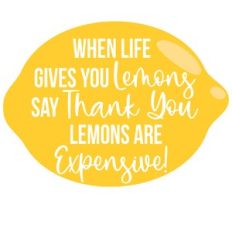 When live gives you lemons, say thank you. Lemons are expensive