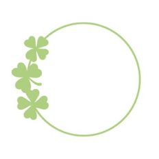 Round St Patricks Day Clover frame